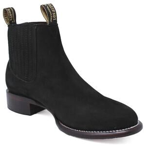 NEW Los Altos Black Suede Chelsea Boots Handmade Leather Western Dress Ankle